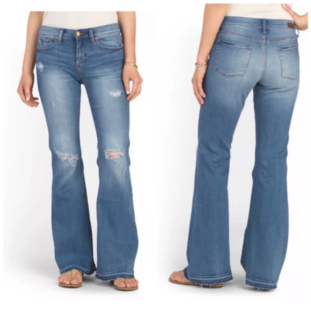 Greywire New York Anthropologie Revolve Flare Denim Blue Jeans Size 24